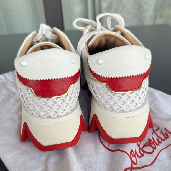 Christian Louboutin White Sneakers with Red Soles - Picture 3 of 6
